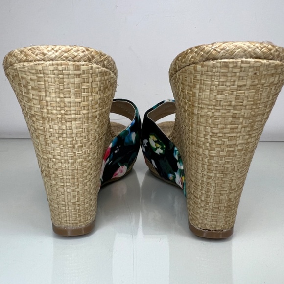 Aldo Sandals Floral Colourful Hawaiian Wedge Wicker High Heel Size 7.5 - Picture 9 of 14